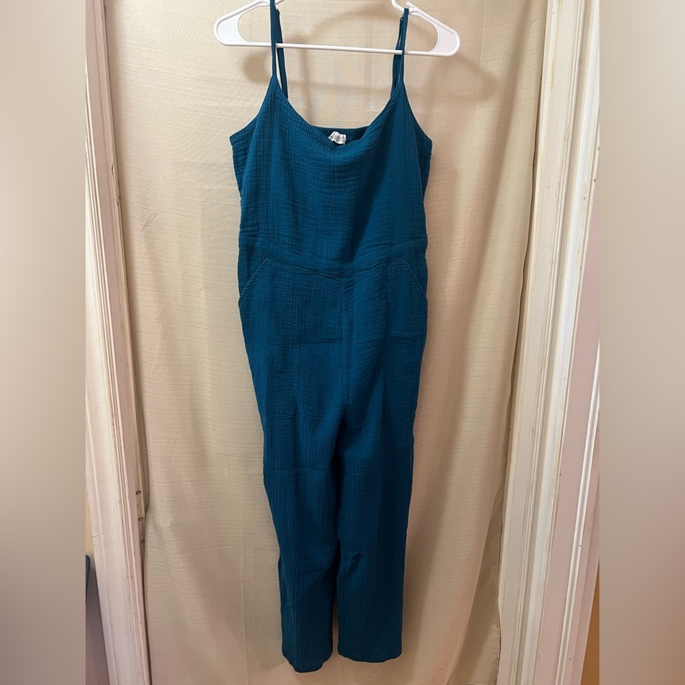 Carve Designs Teal Sleeveless Jumpsuit